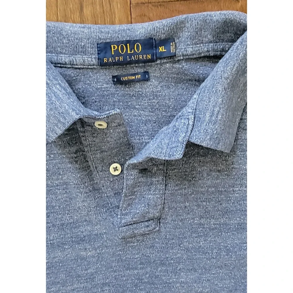 Ralph Lauren Men's Blue Preppy‎ Long Tail Casual Short Sleeve Polo Shirt Sz XL